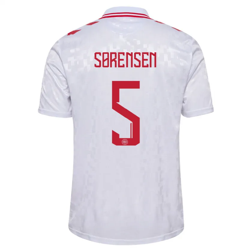 Danxen Kinder Dänemark Simone Boye Sorensen #5 Weiß Auswärtstrikot Trikot 24-26 T-Shirt