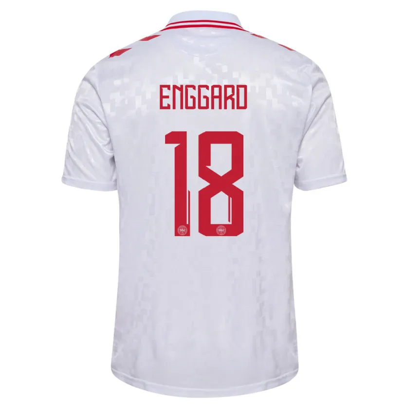 Danxen Kinder Dänemark Mads Enggard #18 Weiß Auswärtstrikot Trikot 24-26 T-Shirt