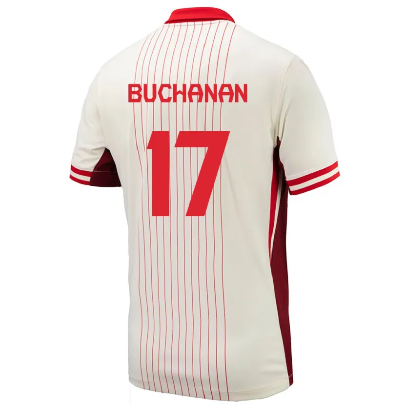 Danxen Kinder Kanada Tajon Buchanan #17 Weiß Auswärtstrikot Trikot 24-26 T-Shirt