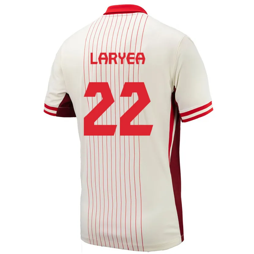 Danxen Kinder Kanada Richie Laryea #22 Weiß Auswärtstrikot Trikot 24-26 T-Shirt
