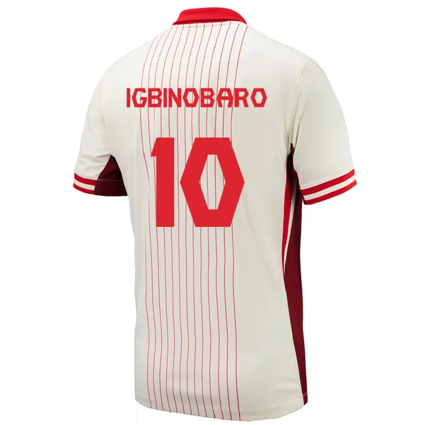 Danxen Kinder Kanada Philip Igbinobaro #10 Weiß Auswärtstrikot Trikot 24-26 T-Shirt