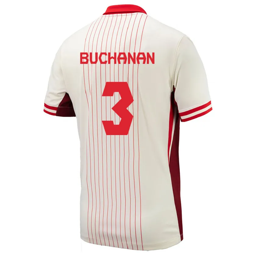 Danxen Kinder Kanada Kadeisha Buchanan #3 Weiß Auswärtstrikot Trikot 24-26 T-Shirt