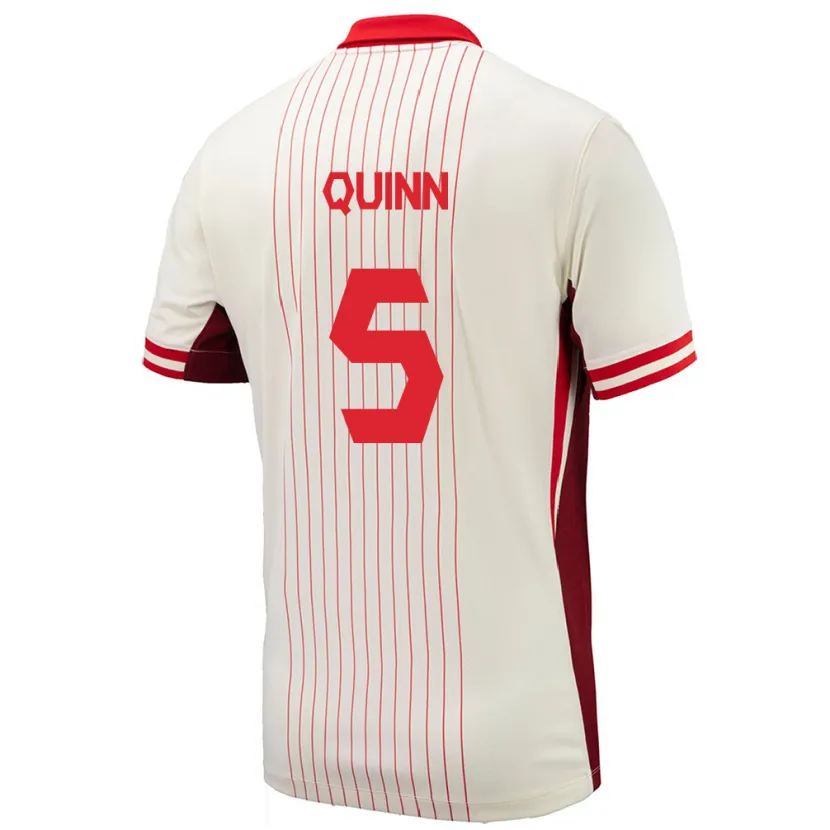 Danxen Kinder Kanada Quinn #5 Weiß Auswärtstrikot Trikot 24-26 T-Shirt