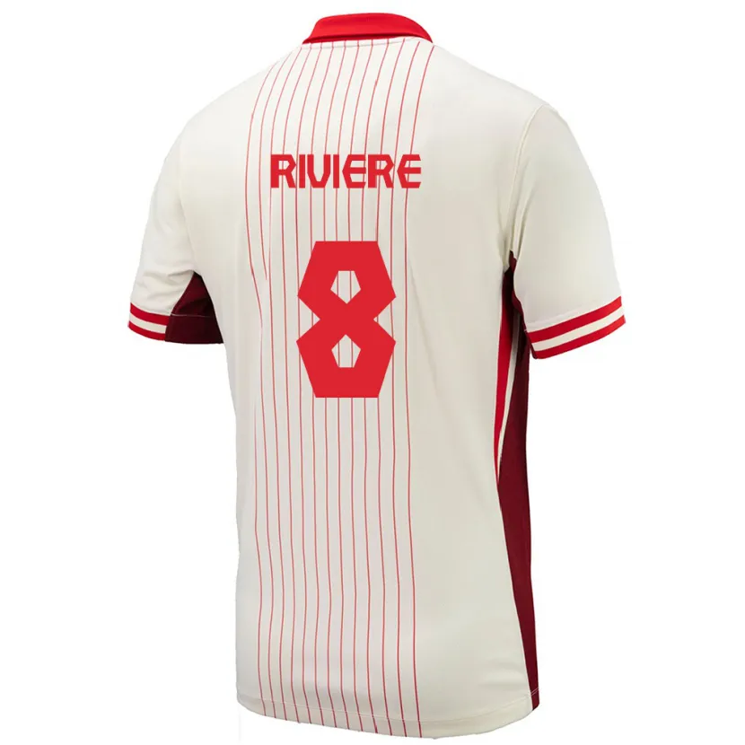 Danxen Kinder Kanada Jayde Riviere #8 Weiß Auswärtstrikot Trikot 24-26 T-Shirt