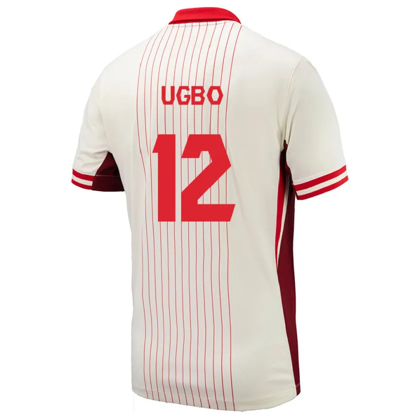 Danxen Kinder Kanada Iké Ugbo #12 Weiß Auswärtstrikot Trikot 24-26 T-Shirt