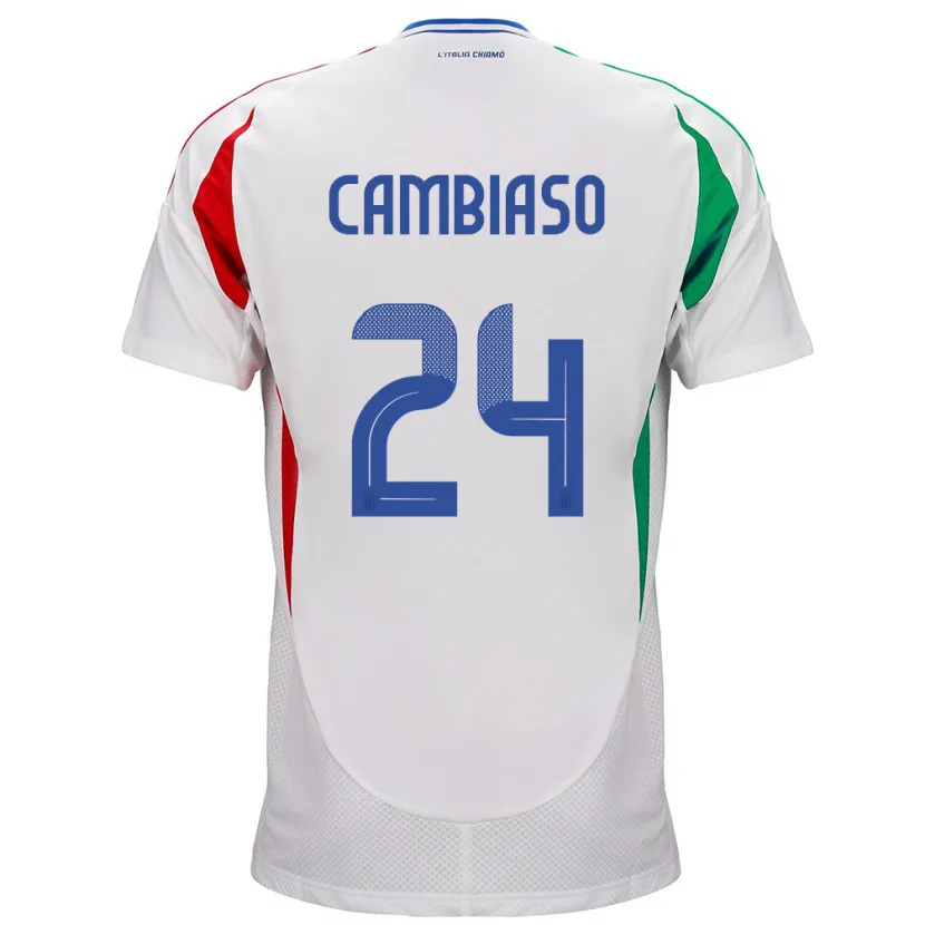 Danxen Kinder Italien Andrea Cambiaso #24 Weiß Auswärtstrikot Trikot 24-26 T-Shirt