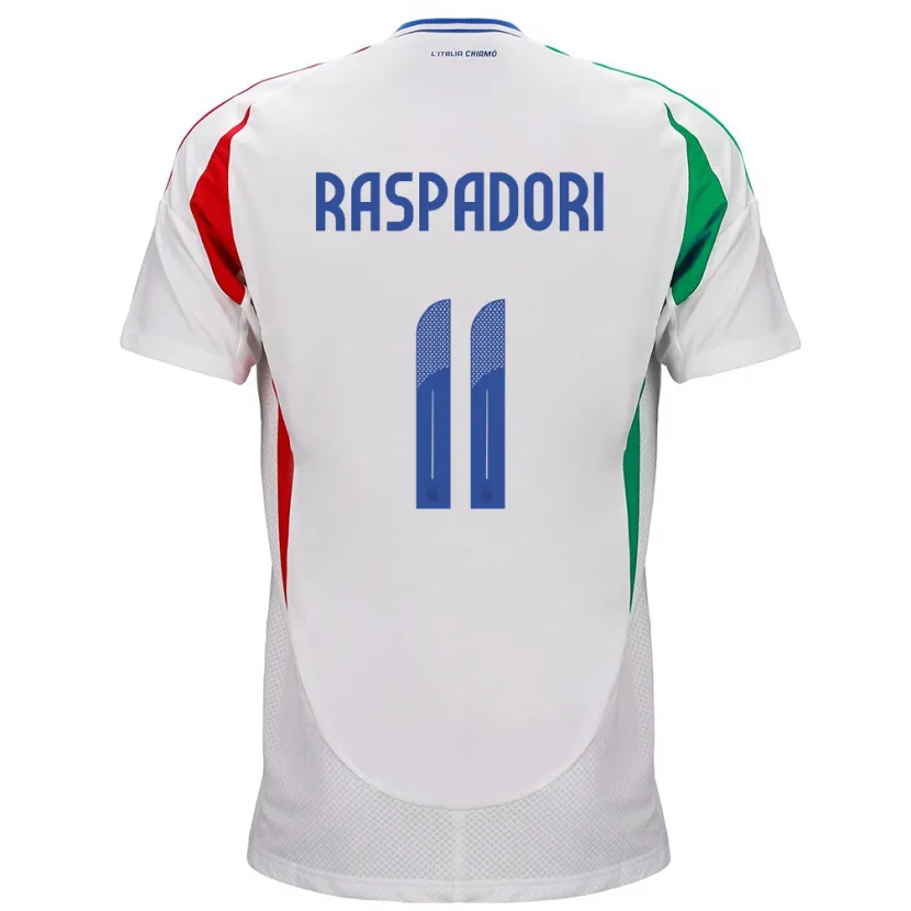 Danxen Kinder Italien Giacomo Raspadori #11 Weiß Auswärtstrikot Trikot 24-26 T-Shirt