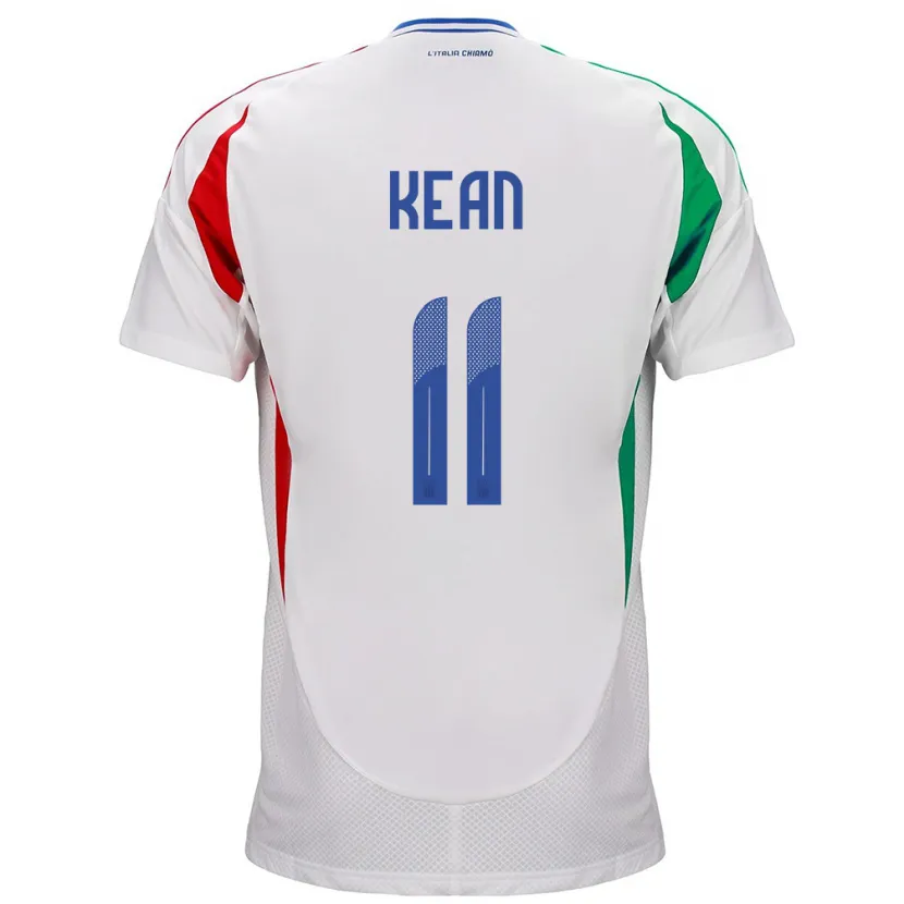 Danxen Kinder Italien Moise Kean #11 Weiß Auswärtstrikot Trikot 24-26 T-Shirt