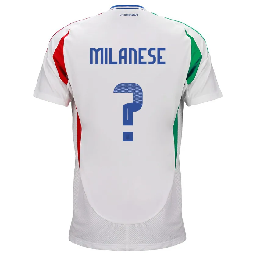 Danxen Kinder Italien Tommaso Milanese #0 Weiß Auswärtstrikot Trikot 24-26 T-Shirt