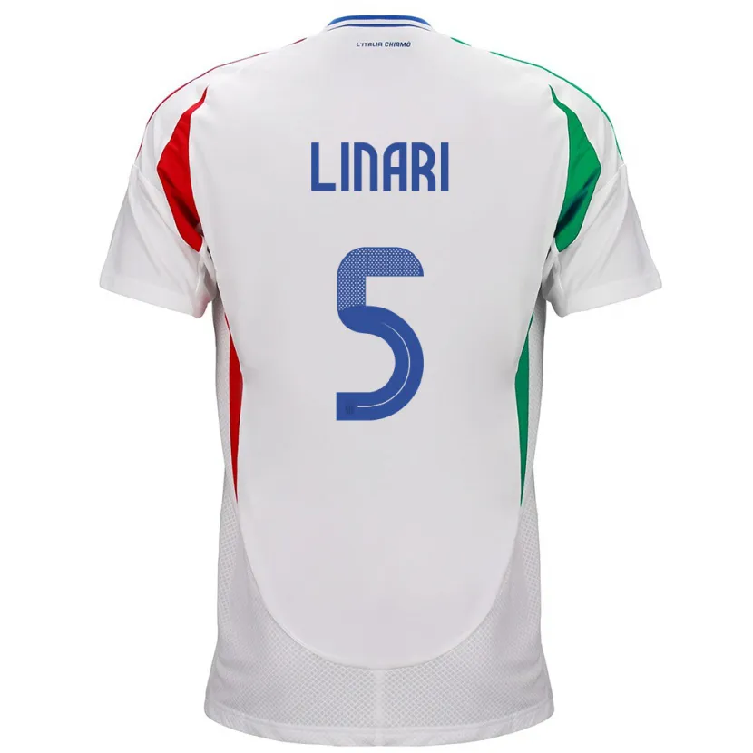 Danxen Kinder Italien Elena Linari #5 Weiß Auswärtstrikot Trikot 24-26 T-Shirt