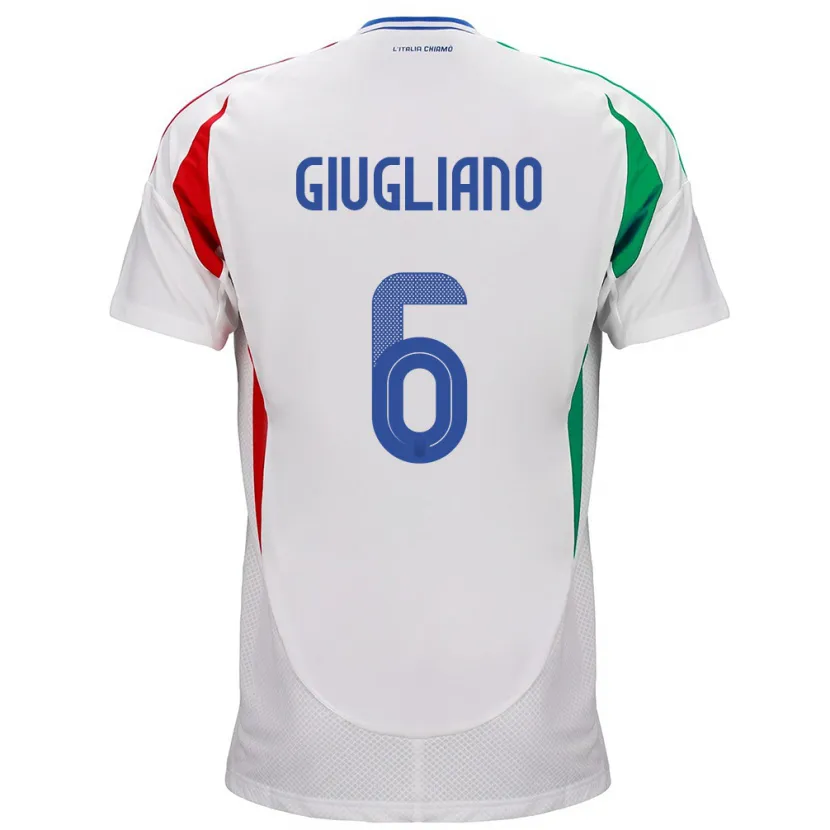 Danxen Kinder Italien Manuela Giugliano #6 Weiß Auswärtstrikot Trikot 24-26 T-Shirt