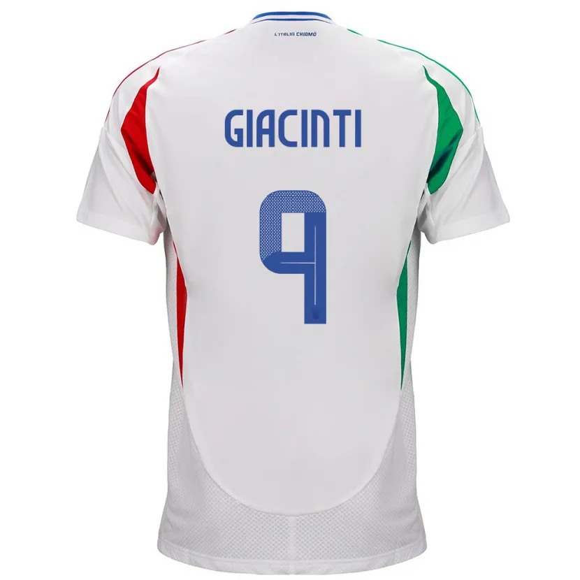 Danxen Kinder Italien Valentina Giacinti #9 Weiß Auswärtstrikot Trikot 24-26 T-Shirt