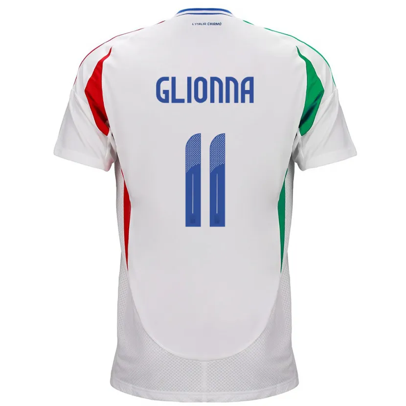 Danxen Kinder Italien Benedetta Glionna #11 Weiß Auswärtstrikot Trikot 24-26 T-Shirt