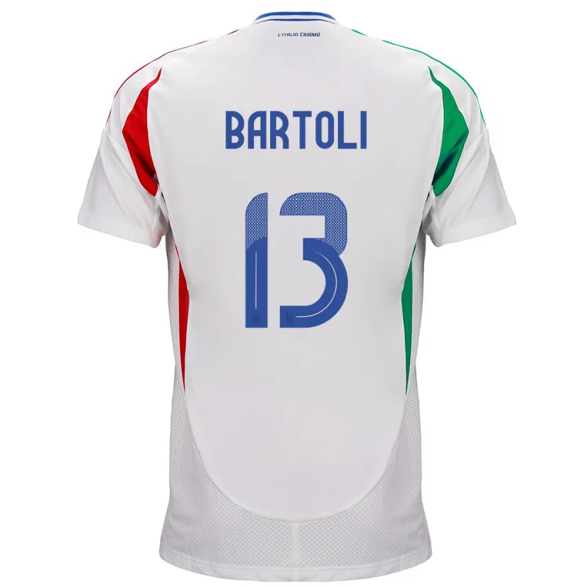Danxen Kinder Italien Elisa Bartoli #13 Weiß Auswärtstrikot Trikot 24-26 T-Shirt