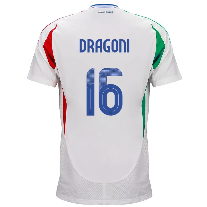 Danxen Kinder Italien Giulia Dragoni #16 Weiß Auswärtstrikot Trikot 24-26 T-Shirt