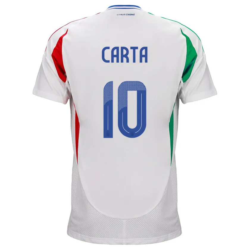 Danxen Kinder Italien Antonella Carta #10 Weiß Auswärtstrikot Trikot 24-26 T-Shirt