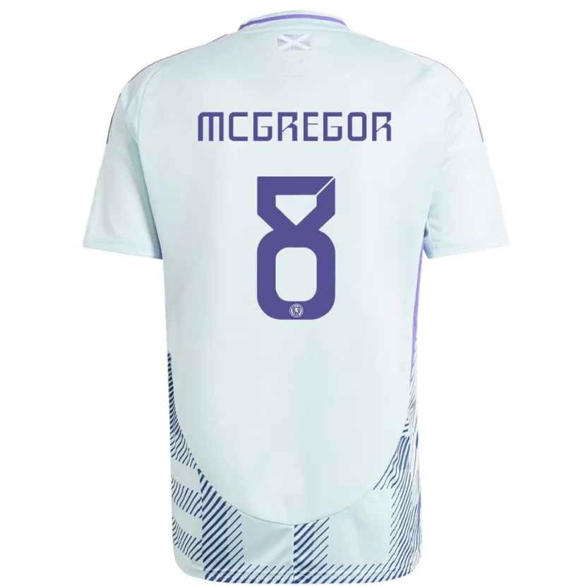 Danxen Kinder Schottland Callum Mcgregor #8 Helles Mintblau Auswärtstrikot Trikot 24-26 T-Shirt