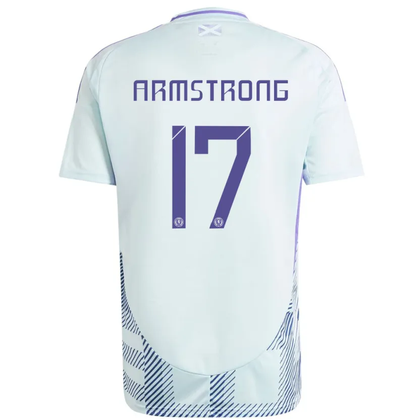 Danxen Kinder Schottland Stuart Armstrong #17 Helles Mintblau Auswärtstrikot Trikot 24-26 T-Shirt