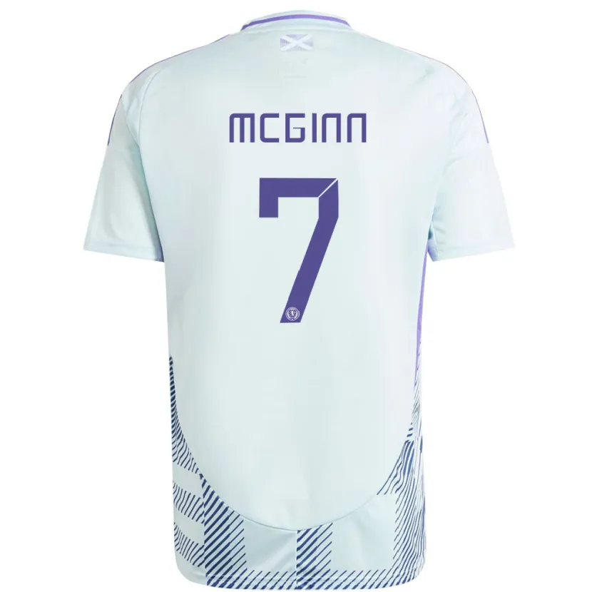 Danxen Kinder Schottland John Mcginn #7 Helles Mintblau Auswärtstrikot Trikot 24-26 T-Shirt