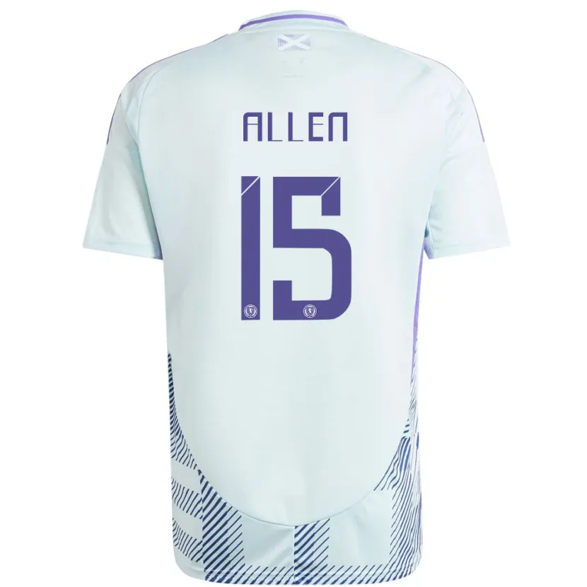Danxen Kinder Schottland Greig Allen #15 Helles Mintblau Auswärtstrikot Trikot 24-26 T-Shirt