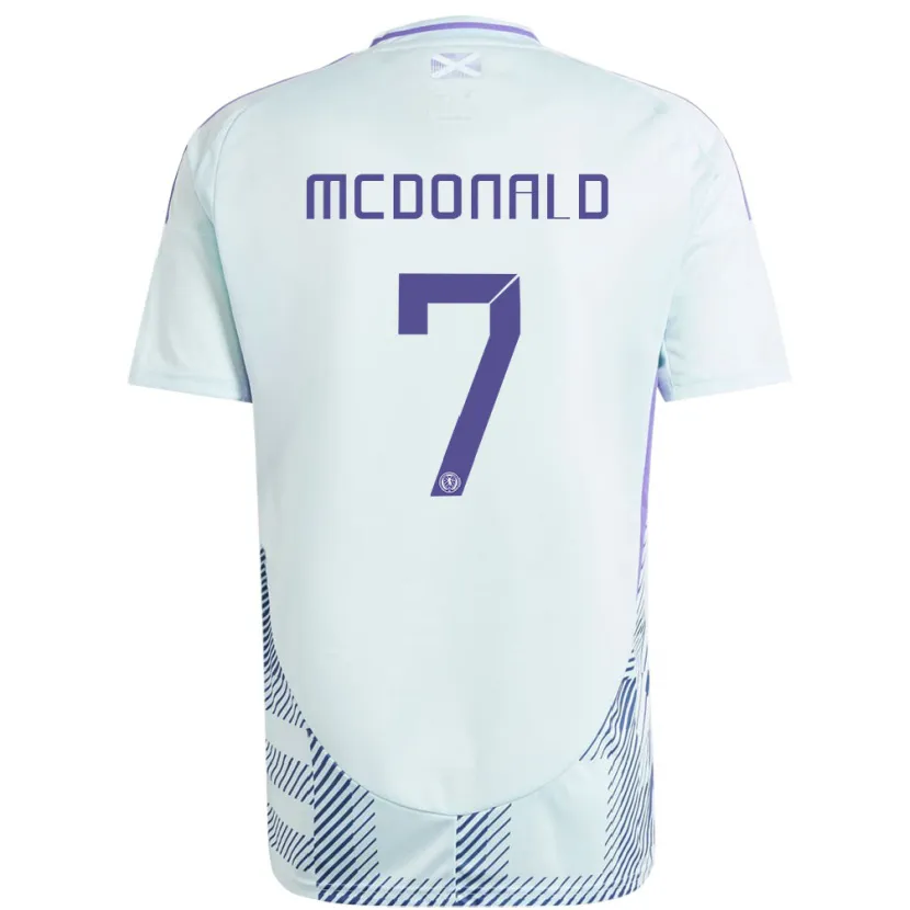 Danxen Kinder Schottland Josh Mcdonald #7 Helles Mintblau Auswärtstrikot Trikot 24-26 T-Shirt