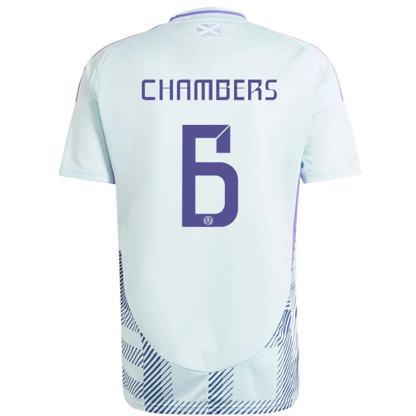 Danxen Kinder Schottland Sam Chambers #6 Helles Mintblau Auswärtstrikot Trikot 24-26 T-Shirt
