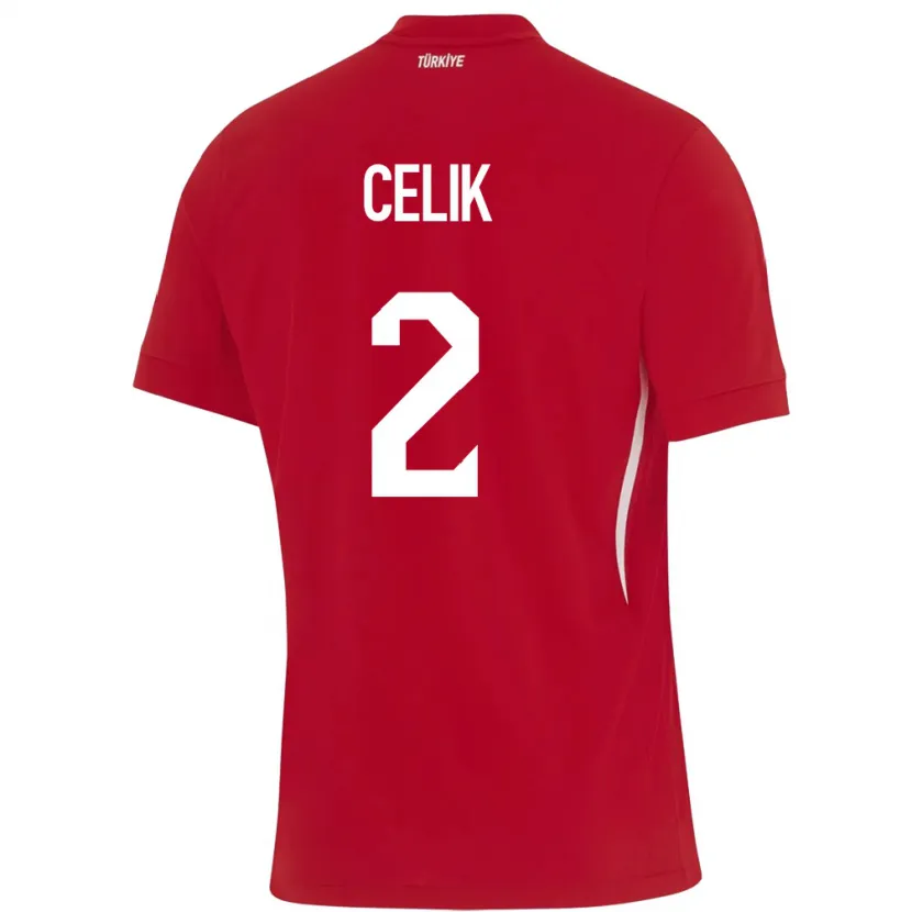 Danxen Kinder Türkei Zeki Çelik #2 Rot Auswärtstrikot Trikot 24-26 T-Shirt