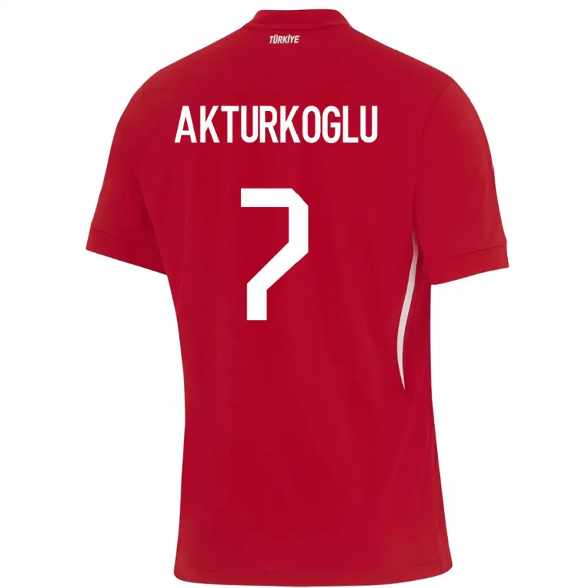 Danxen Kinder Türkei Kerem Aktürkoğlu #7 Rot Auswärtstrikot Trikot 24-26 T-Shirt