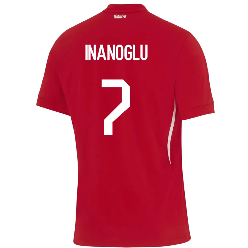 Danxen Kinder Türkei Kaan İnanoğlu #7 Rot Auswärtstrikot Trikot 24-26 T-Shirt