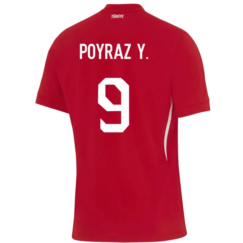 Danxen Kinder Türkei Poyraz Yıldırım #9 Rot Auswärtstrikot Trikot 24-26 T-Shirt