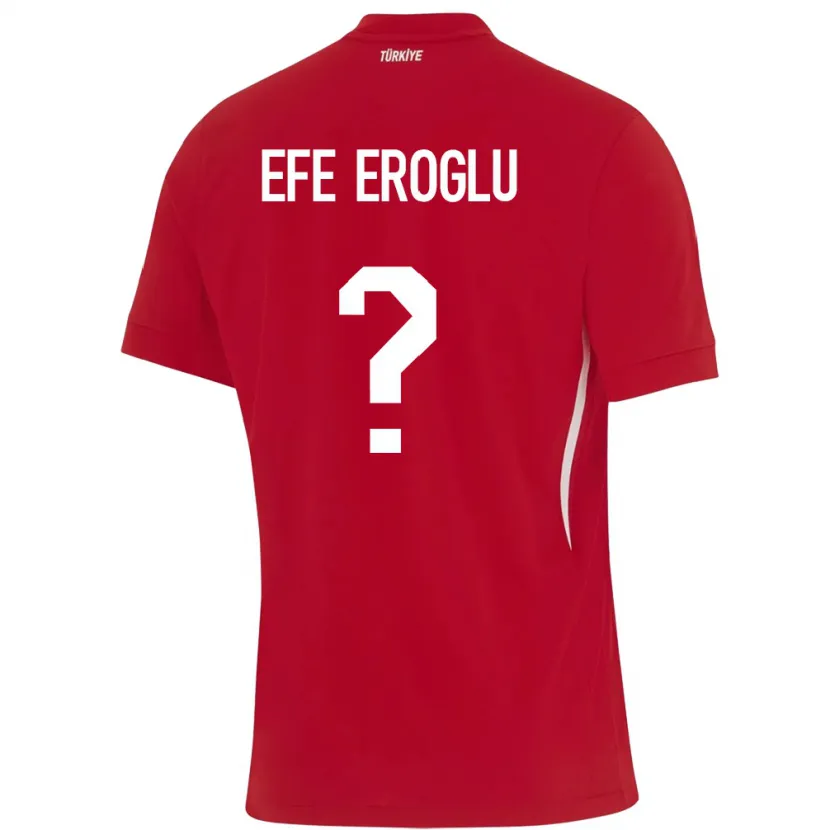 Danxen Kinder Türkei Cem Efe Eroğlu #0 Rot Auswärtstrikot Trikot 24-26 T-Shirt