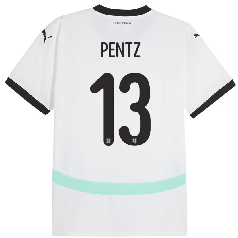 Danxen Kinder Österreich Patrick Pentz #13 Weiß Auswärtstrikot Trikot 24-26 T-Shirt