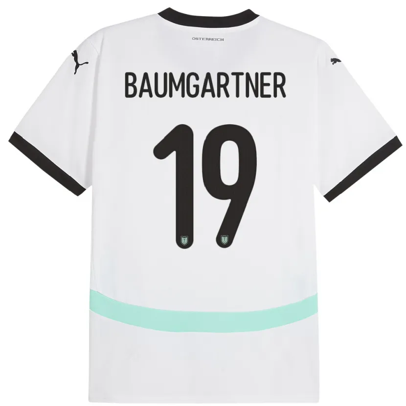 Danxen Kinder Österreich Christoph Baumgartner #19 Weiß Auswärtstrikot Trikot 24-26 T-Shirt