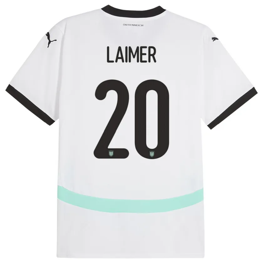 Danxen Kinder Österreich Konrad Laimer #20 Weiß Auswärtstrikot Trikot 24-26 T-Shirt