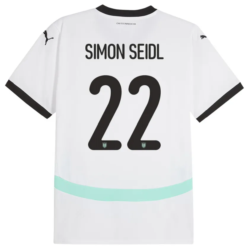 Danxen Kinder Österreich Simon Seidl #22 Weiß Auswärtstrikot Trikot 24-26 T-Shirt