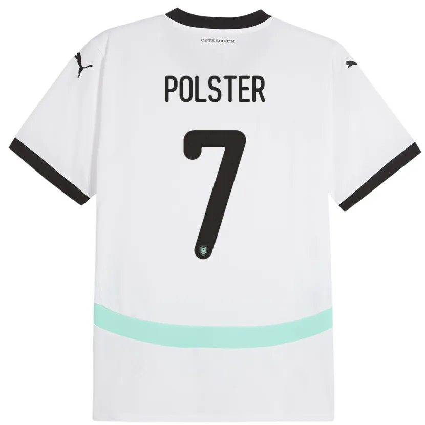 Danxen Kinder Österreich Manuel Polster #7 Weiß Auswärtstrikot Trikot 24-26 T-Shirt