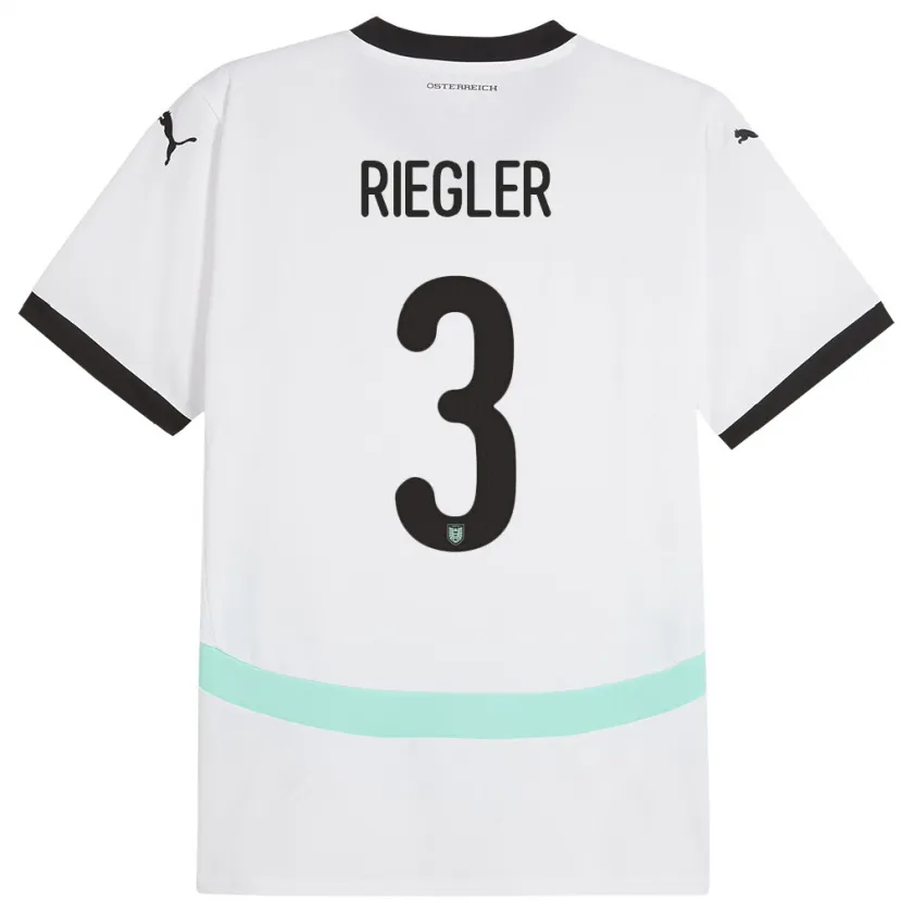 Danxen Kinder Österreich David Riegler #3 Weiß Auswärtstrikot Trikot 24-26 T-Shirt