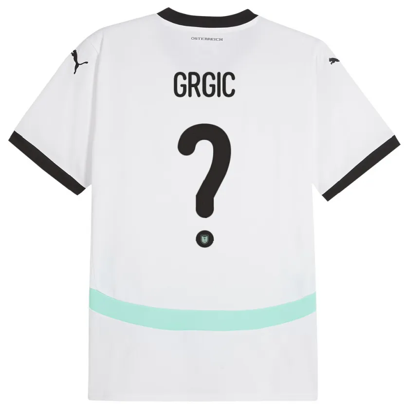 Danxen Kinder Österreich Leon Grgic #0 Weiß Auswärtstrikot Trikot 24-26 T-Shirt