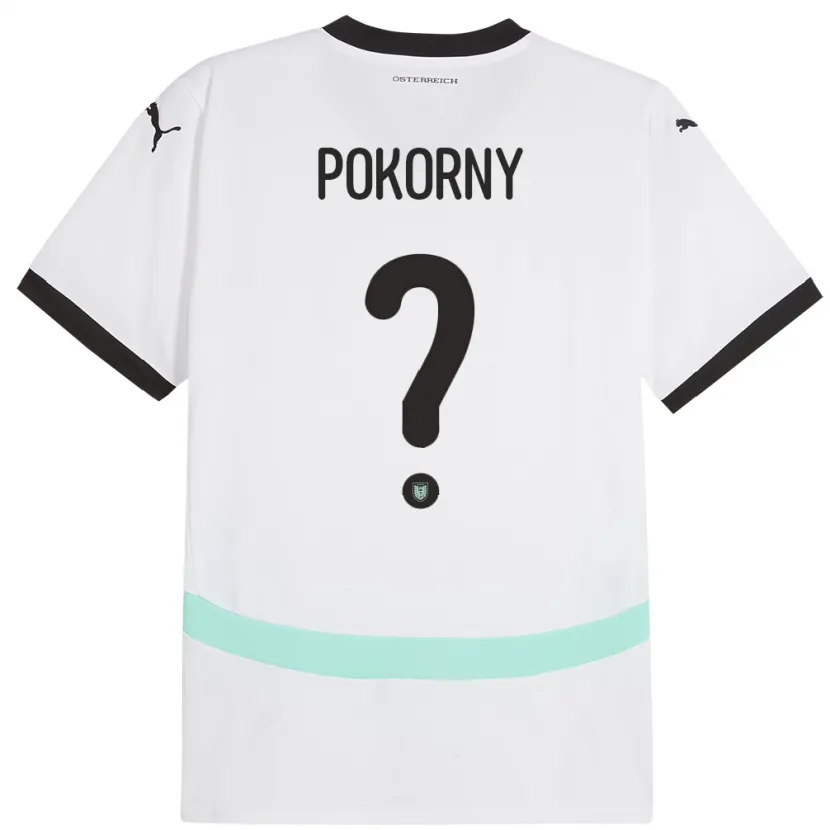 Danxen Kinder Österreich Jakob Pokorny #0 Weiß Auswärtstrikot Trikot 24-26 T-Shirt