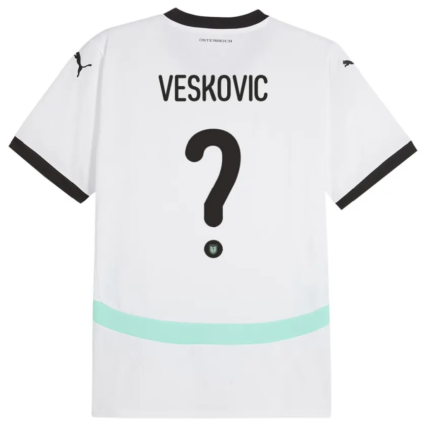 Danxen Kinder Österreich David Veskovic #0 Weiß Auswärtstrikot Trikot 24-26 T-Shirt