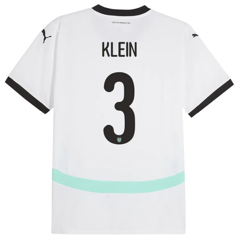 Danxen Kinder Österreich Jennifer Klein #3 Weiß Auswärtstrikot Trikot 24-26 T-Shirt