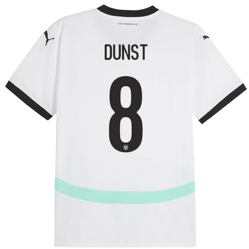Danxen Kinder Österreich Barbara Dunst #8 Weiß Auswärtstrikot Trikot 24-26 T-Shirt