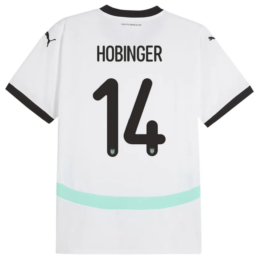 Danxen Kinder Österreich Marie Höbinger #14 Weiß Auswärtstrikot Trikot 24-26 T-Shirt