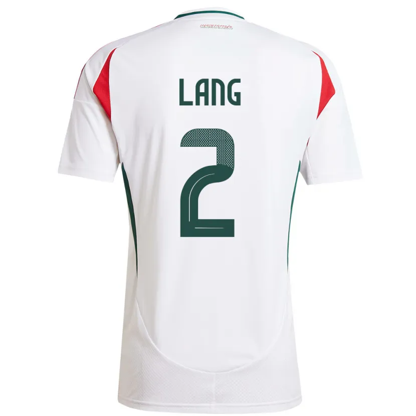Danxen Kinder Ungarn Ádám Lang #2 Weiß Auswärtstrikot Trikot 24-26 T-Shirt