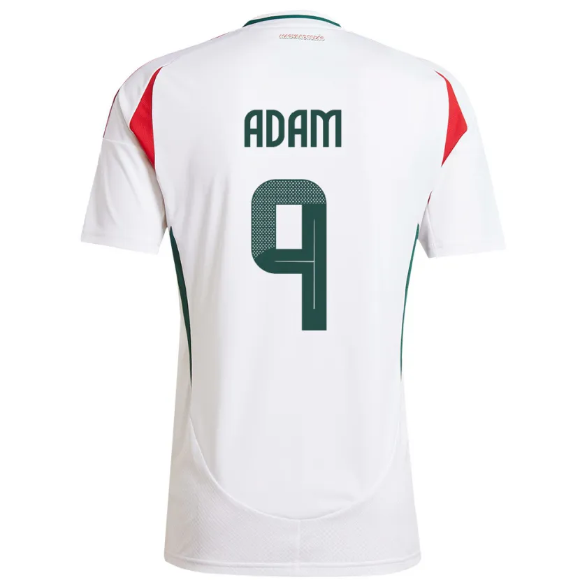 Danxen Kinder Ungarn Martin Ádám #9 Weiß Auswärtstrikot Trikot 24-26 T-Shirt