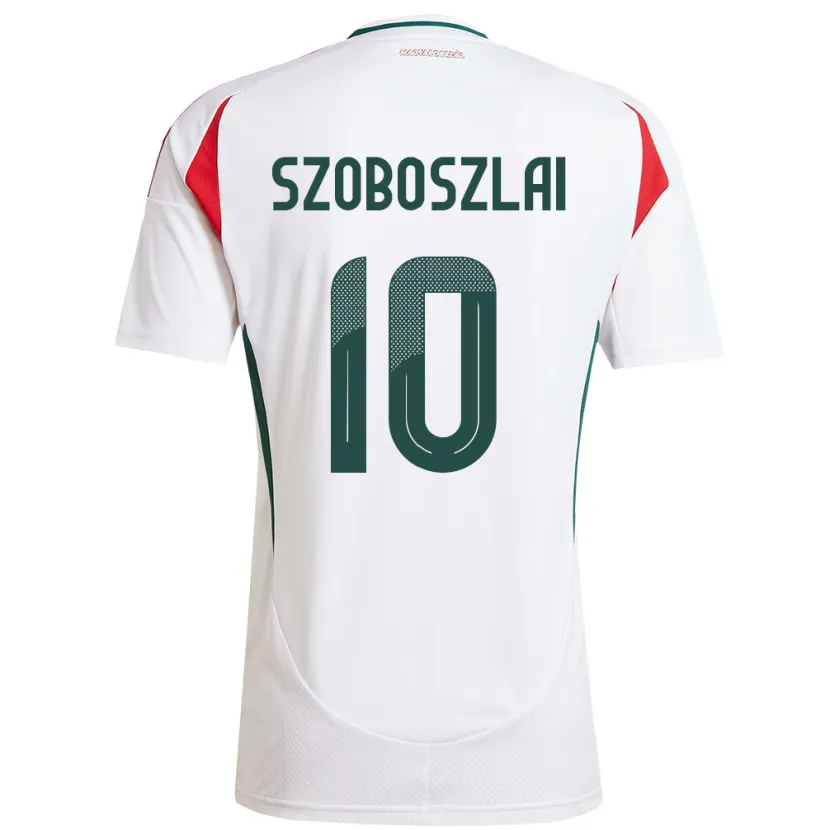 Danxen Kinder Ungarn Dominik Szoboszlai #10 Weiß Auswärtstrikot Trikot 24-26 T-Shirt