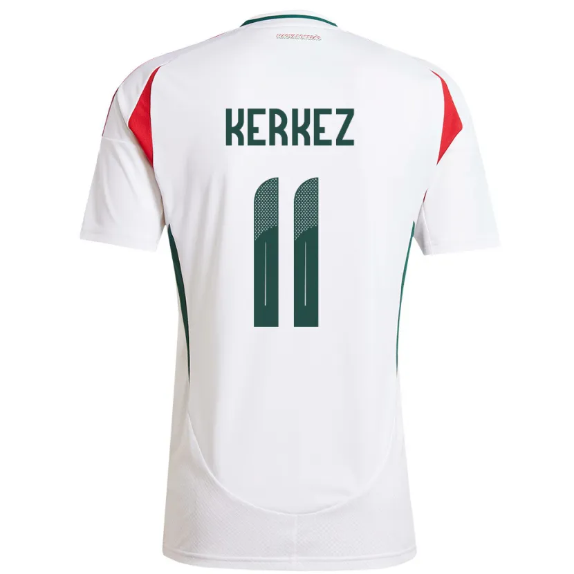 Danxen Kinder Ungarn Milos Kerkez #11 Weiß Auswärtstrikot Trikot 24-26 T-Shirt