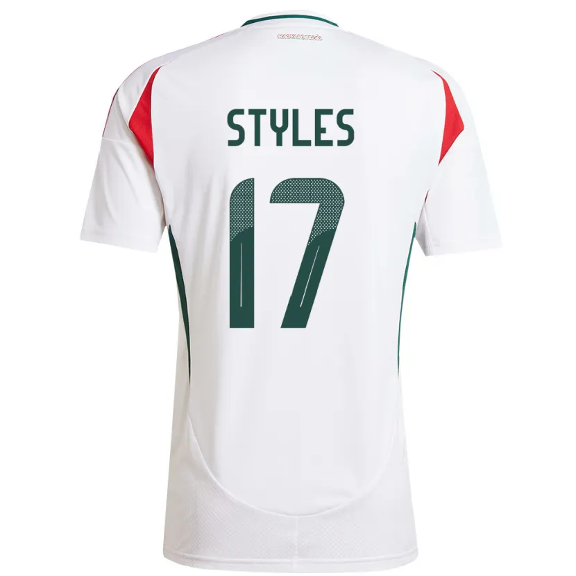 Danxen Kinder Ungarn Callum Styles #17 Weiß Auswärtstrikot Trikot 24-26 T-Shirt