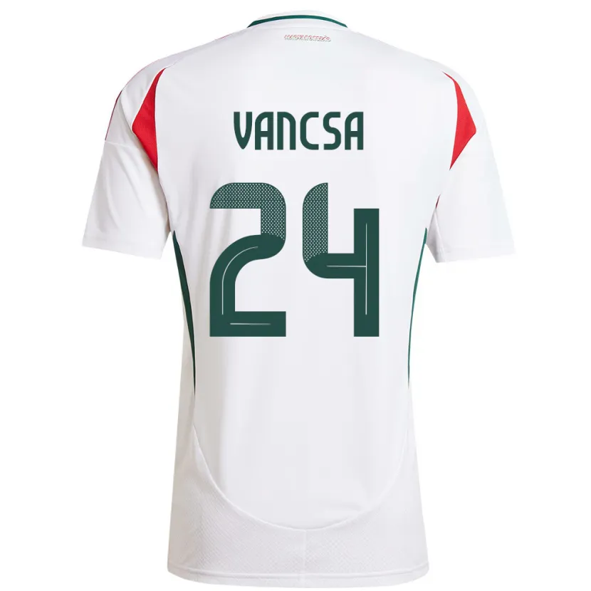 Danxen Kinder Ungarn Zalán Vancsa #24 Weiß Auswärtstrikot Trikot 24-26 T-Shirt