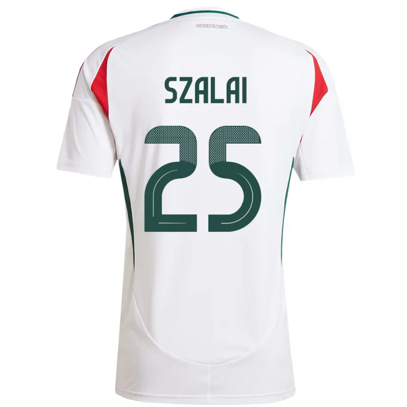 Danxen Kinder Ungarn Gábor Szalai #25 Weiß Auswärtstrikot Trikot 24-26 T-Shirt
